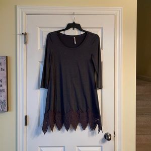 Grey Tunic with Lace Bottom